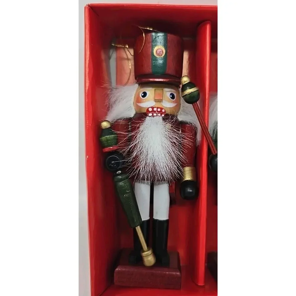 1990's‎ Pfaltzgraff Nutcracker Soldier Wooden Christmas Ornaments New U269